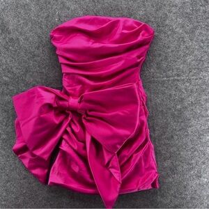 Pink Strapless Formal Mini Dress